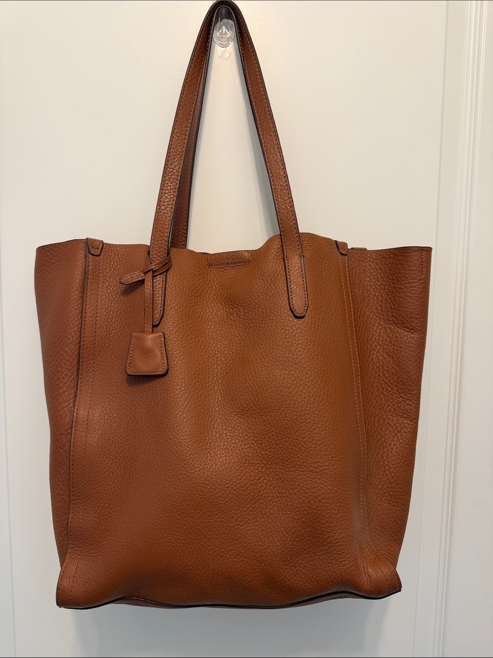 J. Crew Cognac Pebbled Leather Tote